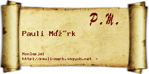 Pauli Márk névjegykártya